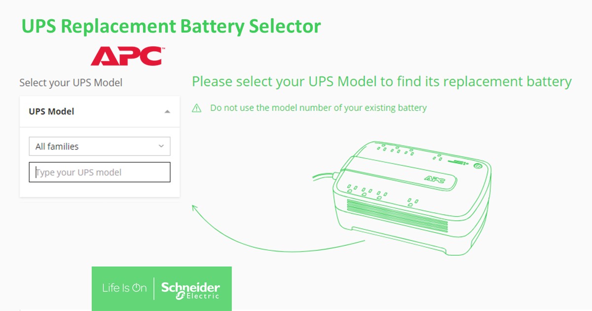 UPS Replacement Battery Selector